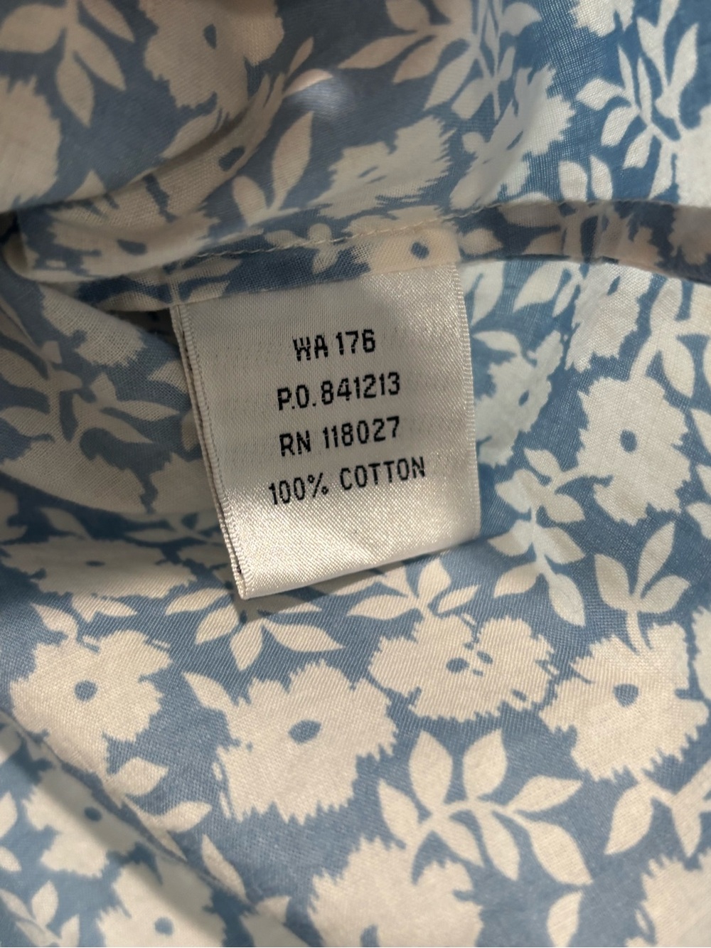 Boden Blue and White Floral Short-Sleeve Button Front Shirt - Picture 4 of 5